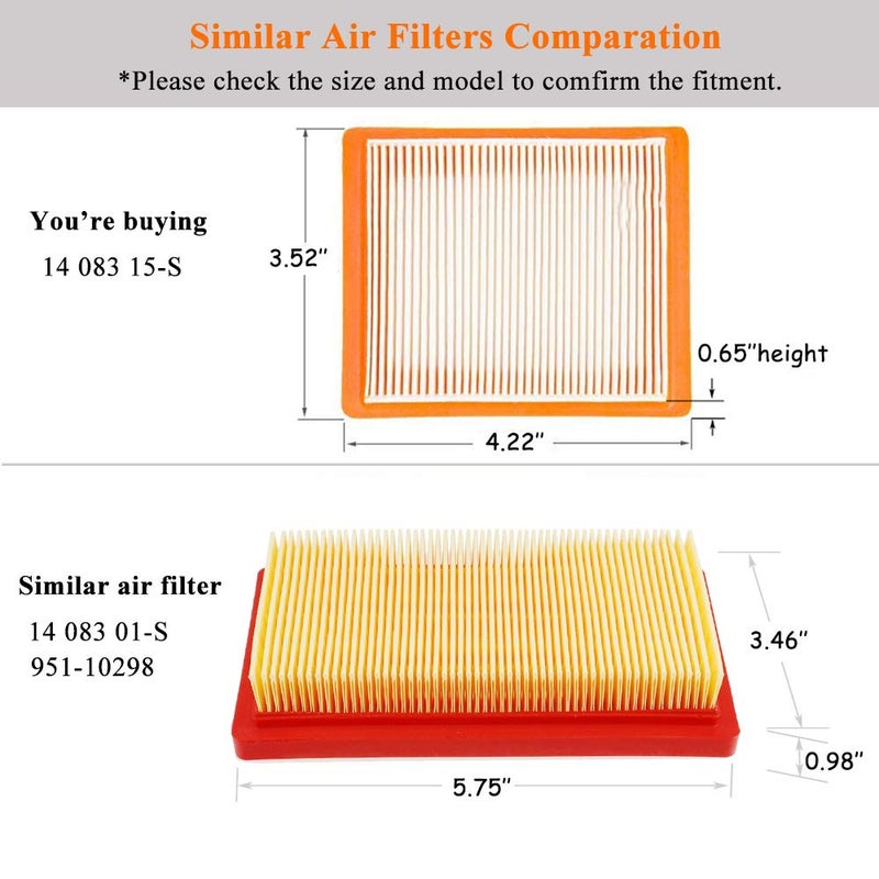 Ferilter 1408315-S Air Filter for Kohler XT650 XT675 149CC Air Filter for Toro 20371 20377 20378 22â€ recycler Lawn Mower Lawn Boy Huaqvarna 6.5hp 6.75 hp Mower Air Cleaner â€“ 4 Pack - Image 3